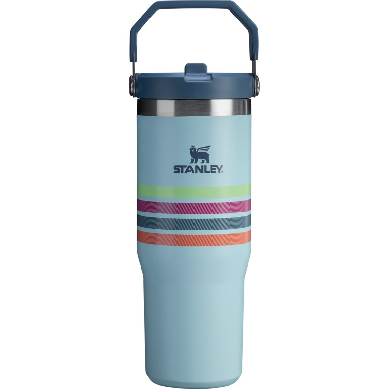 Stanley Varsity Iceflow 30 oz Tumbler Seafoam Stripe - Thermos/Cups &koozies at Academy Sports