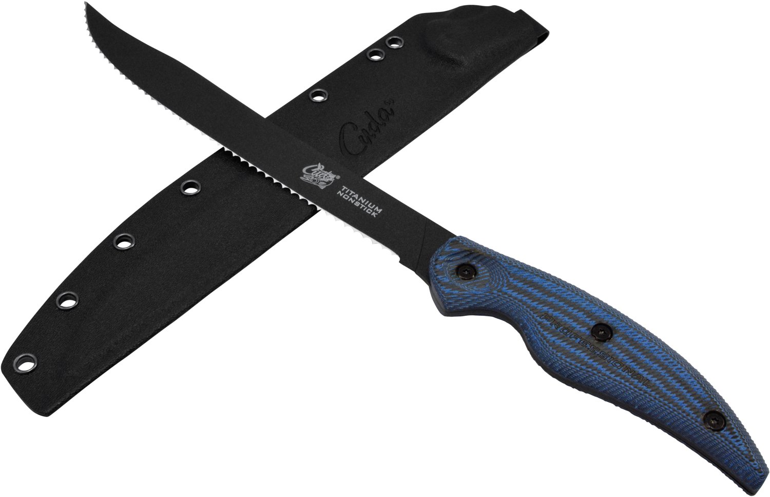 Cuda 9 in Professional Serrated Knife with Micarta Handle