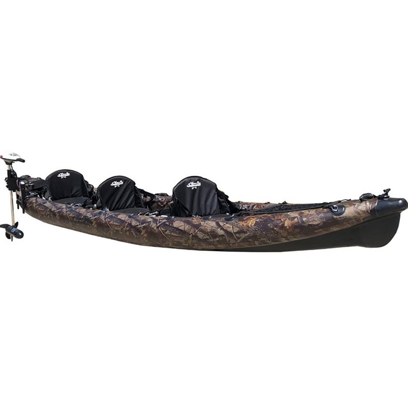 Waimea Bay Three-Seater Tree Camo Fishing & Hunting Kayak Brown - Canoes/Kayaks/Sm Boats at Academy Sports