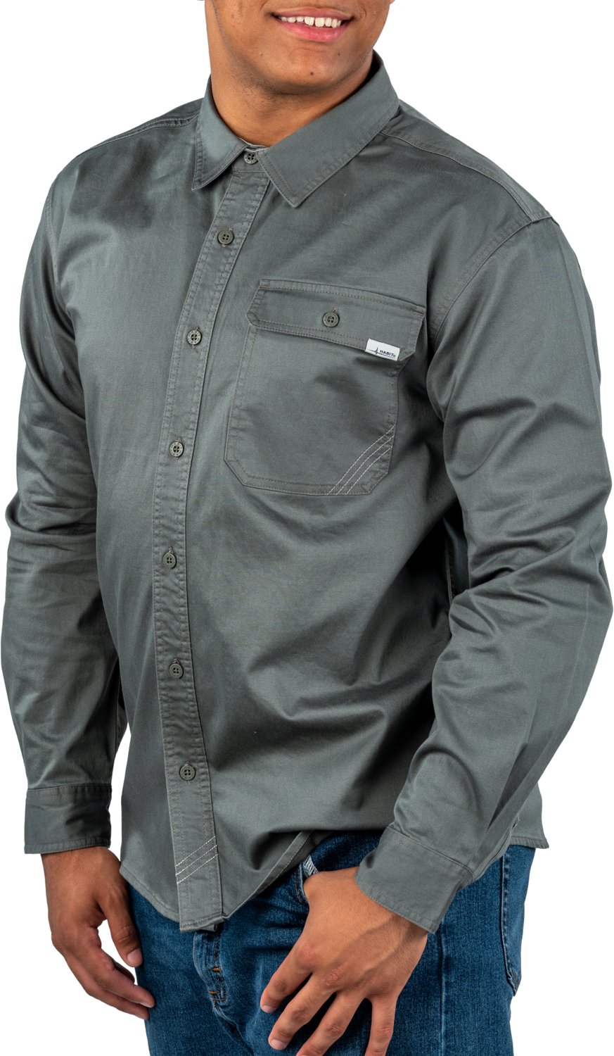 Habit Men's Garment Washed Woven Button Up Long Sleeve Shirt                                                                     - view number 2