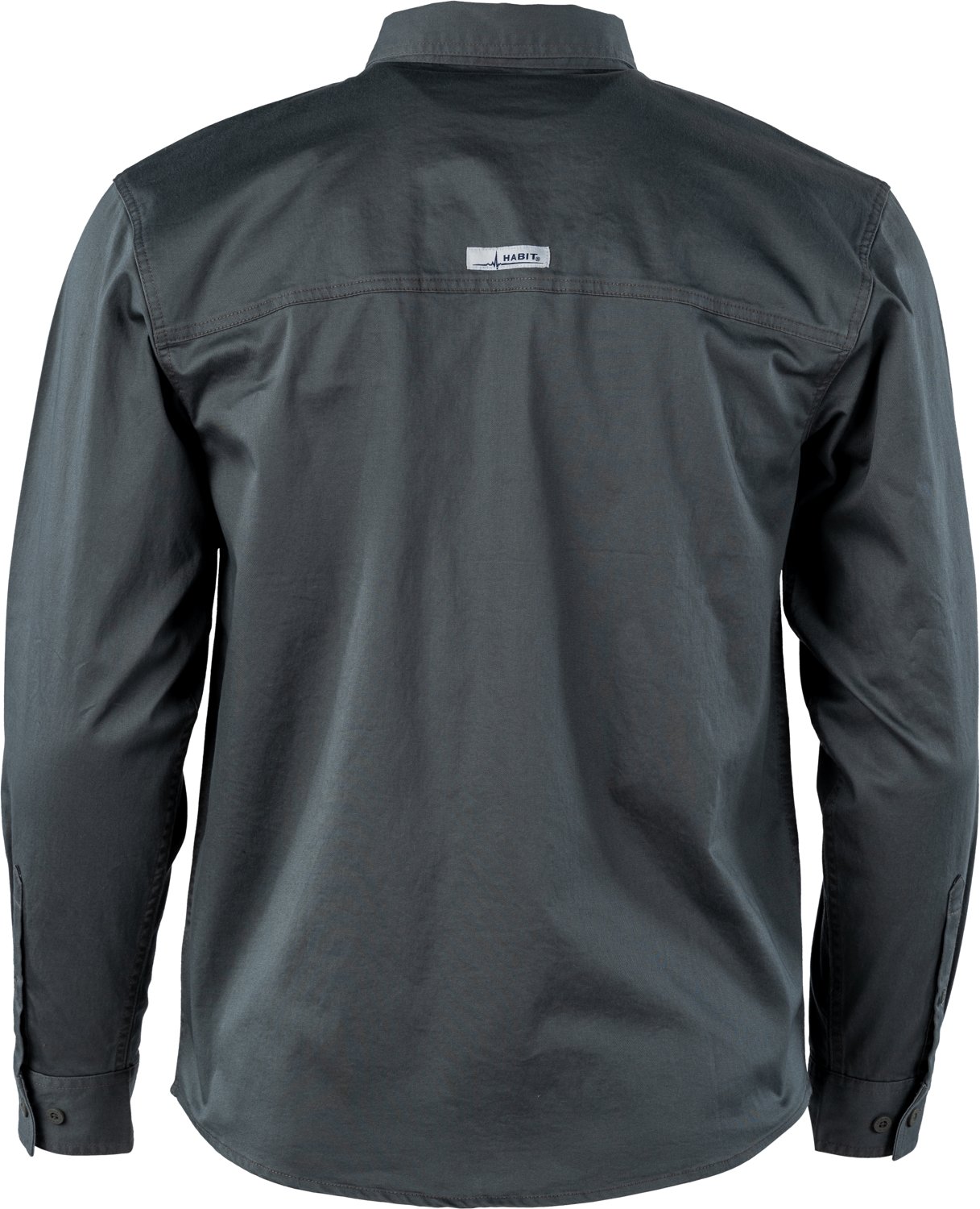 Habit Men's Garment Washed Woven Button Up Long Sleeve Shirt