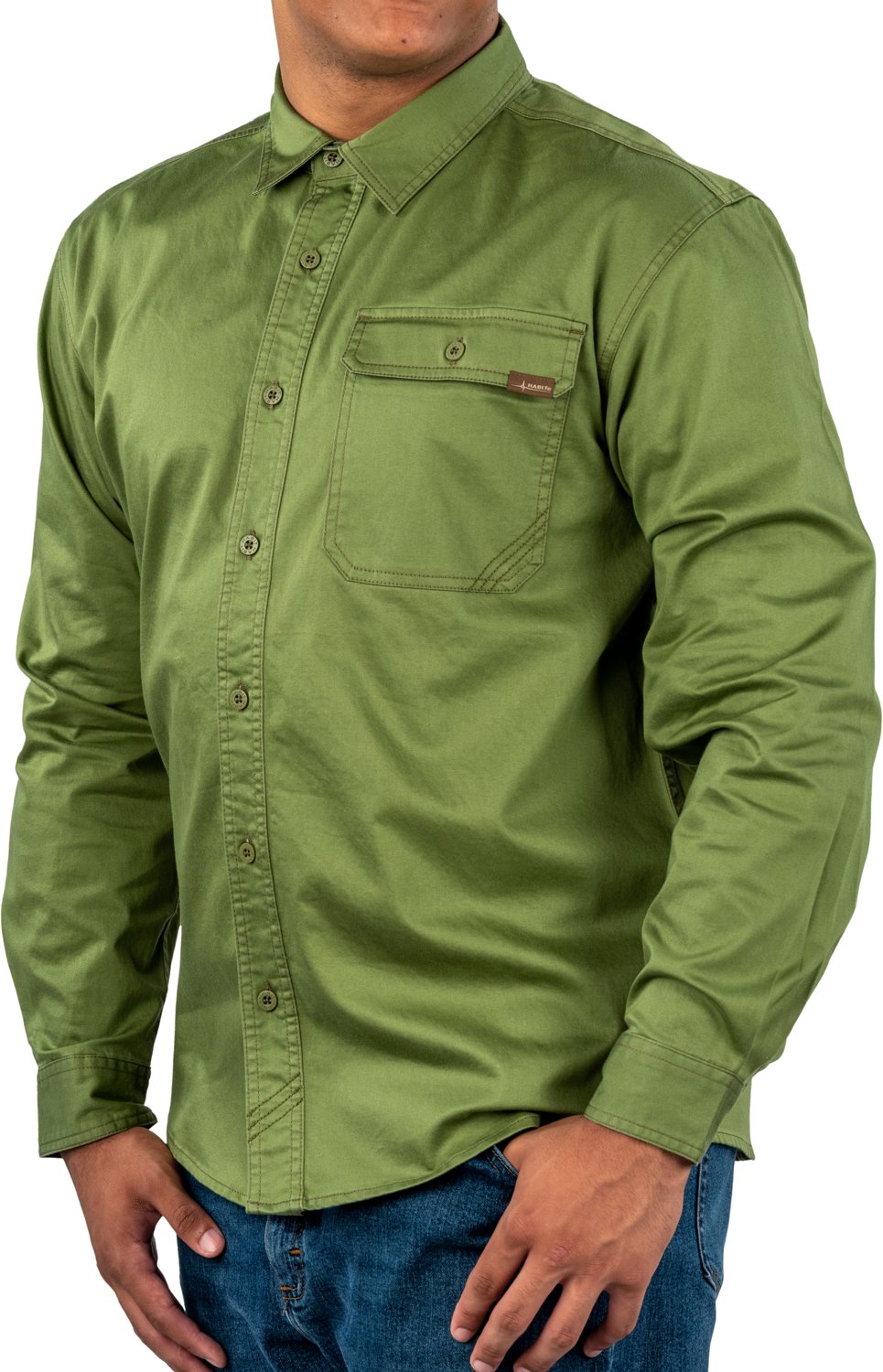 Habit Men's Garment Washed Woven Button Up Long Sleeve Shirt                                                                     - view number 2