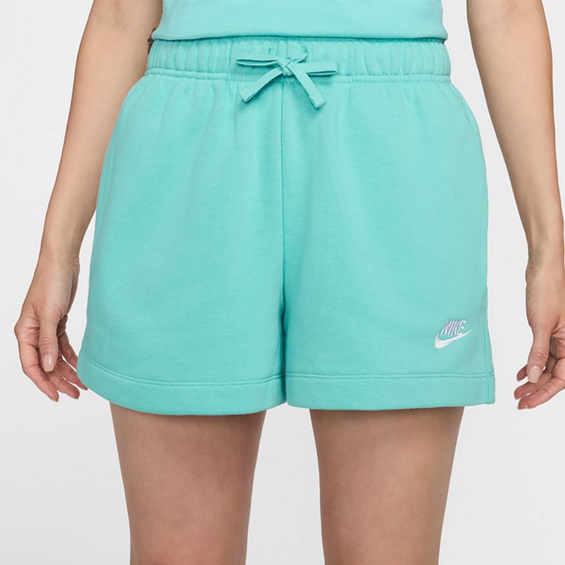 Nike Women's Club Fleece Shorts Green Frost/(White), Medium - Women's Core/Basic Bottoms at Academy Sports
