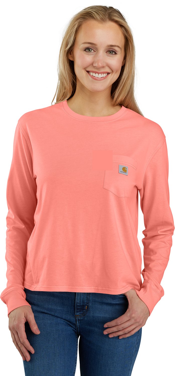 Carhartt Women's Loose Fit Lightweight Pocket Crewneck Long Sleeve T-shirt