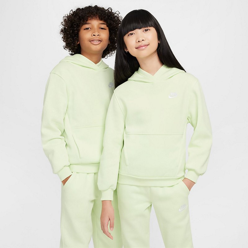 Nike Kids' Sportswear Club Fleece Hoodie Lime Ice, X-Small - Boy's Fleece at Academy Sports