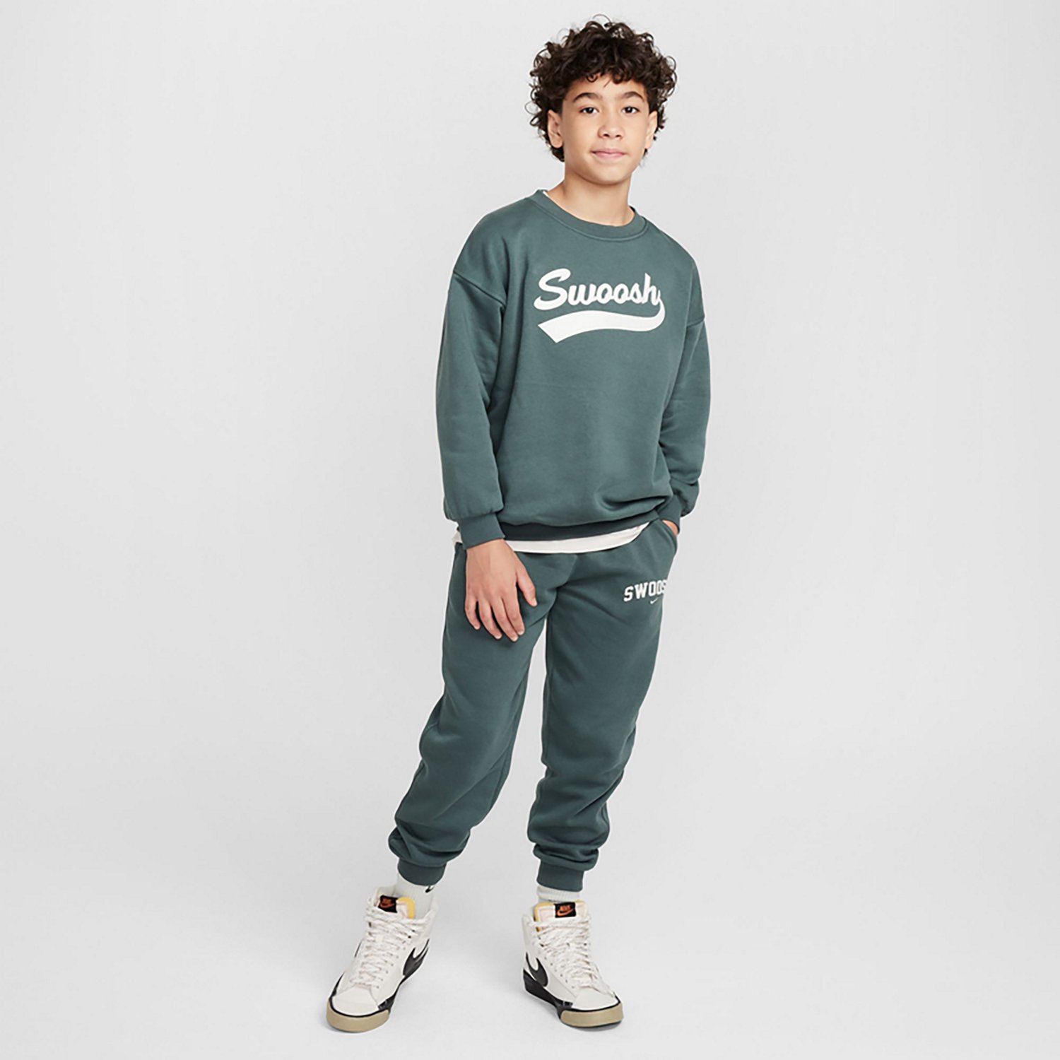 Nike Sportswear Girl's Club Fleece Oversized Cozy Crew-Neck Sweatshirt - view number 4