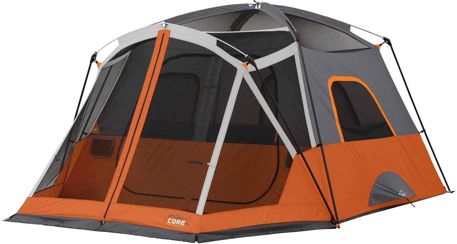CORE Equipment 6 Person Straight Wall Cabin Tent with Screen Room - view number 2