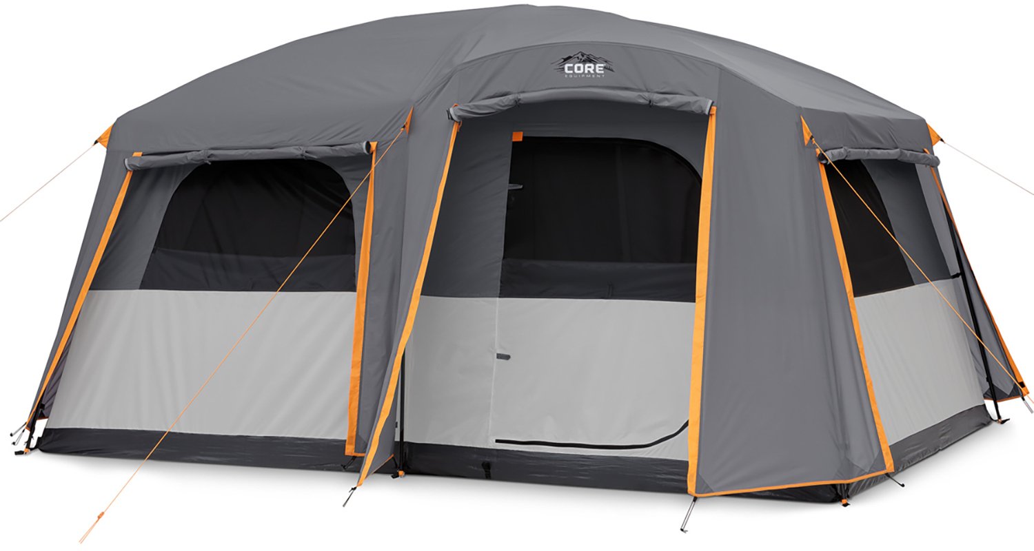 CORE Equipment 10 Person Straight Wall Cabin Tent with Full Fly – Color Grey Sansujyuku sansujyuku.com