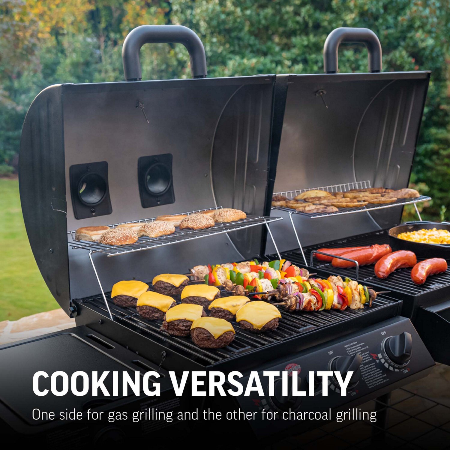 Char Griller Dual Function 2 Burner Gas and Charcoal Grill