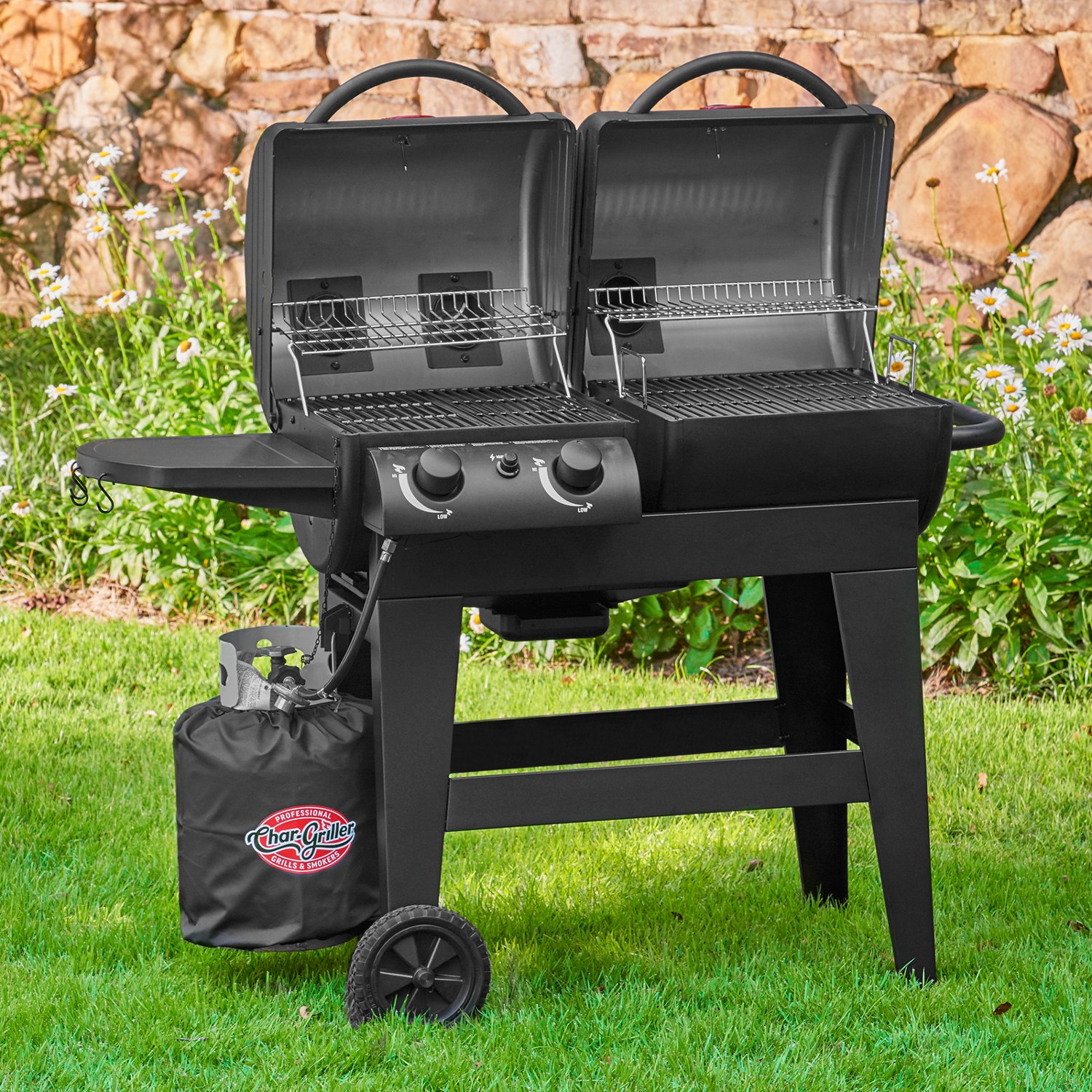 Char Griller Dual Function 2 Burner Gas and Charcoal Grill Academy