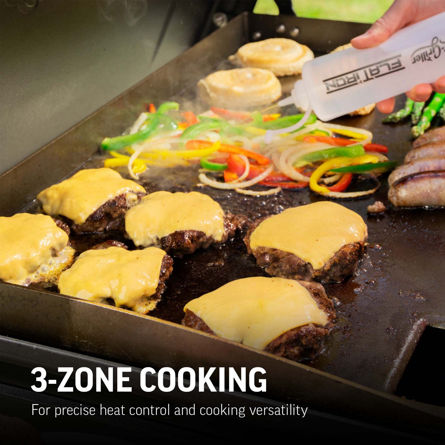 Char-Griller Flat Iron 3-Burner Gas Griddle with Lid - view number 6