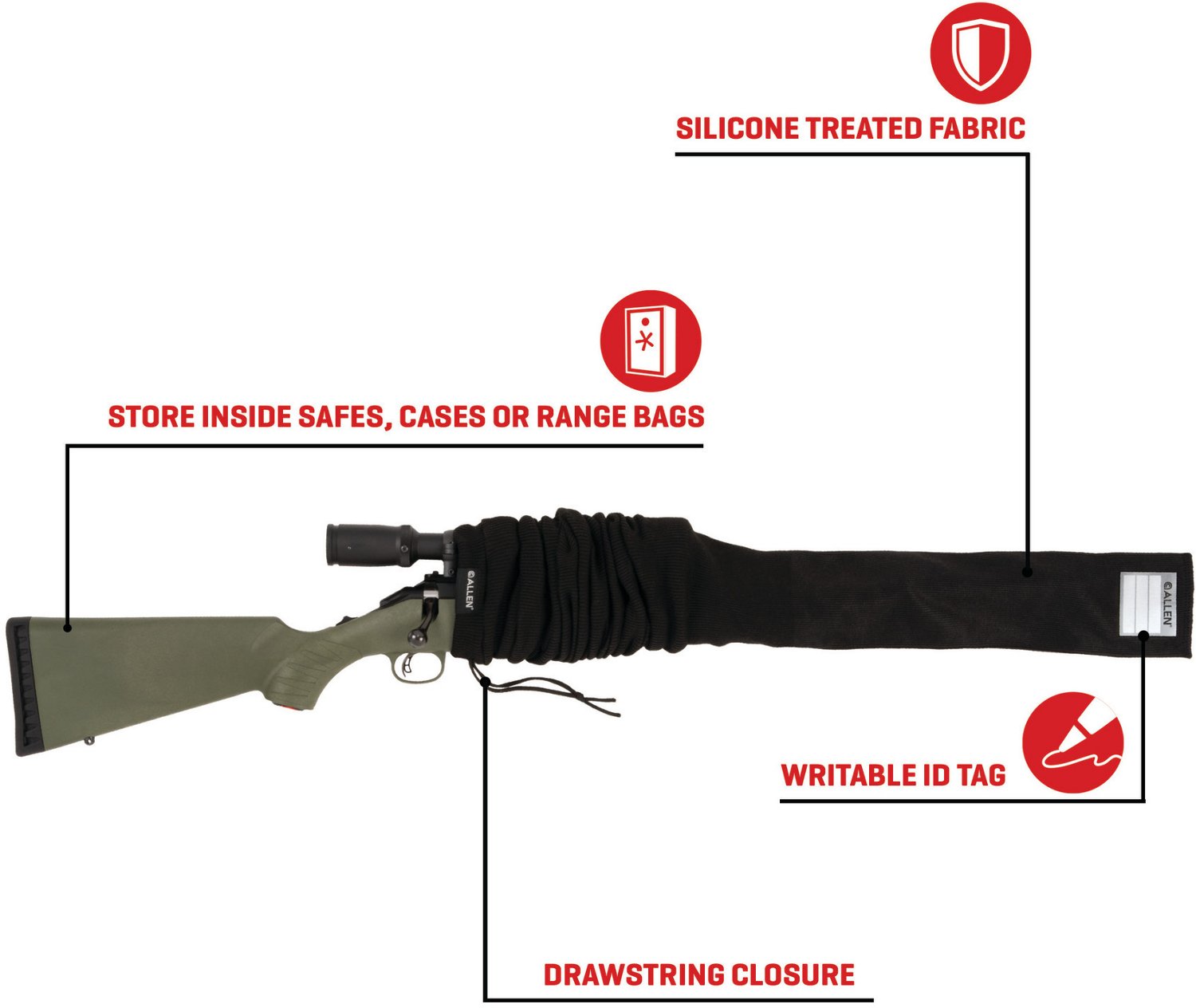 Allen Company 52 in Knit Long Gun Sock with Writeable ID Label - view number 3