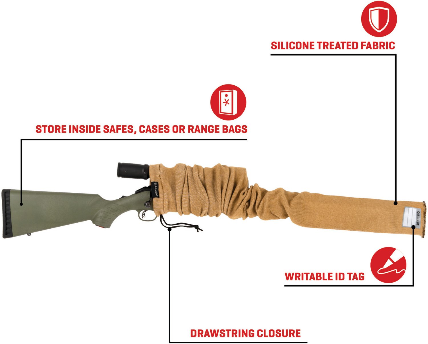 Allen Company 52 in Knit Long Gun Sock with Writeable ID Label - view number 3