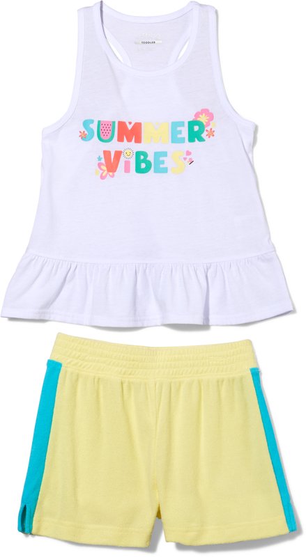 BCG Girls' (4-6X) Summer Vibes 2PC FT Short Set