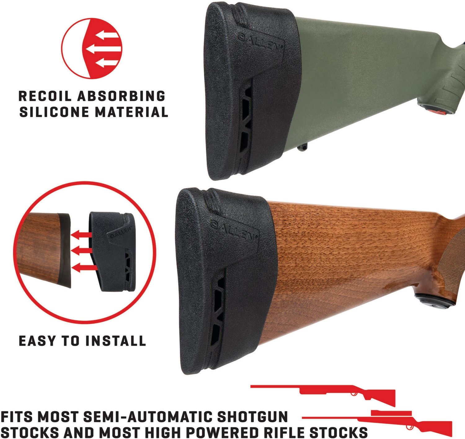 Allen Company Recoil Eraser II Large Slip-on Recoil Pad