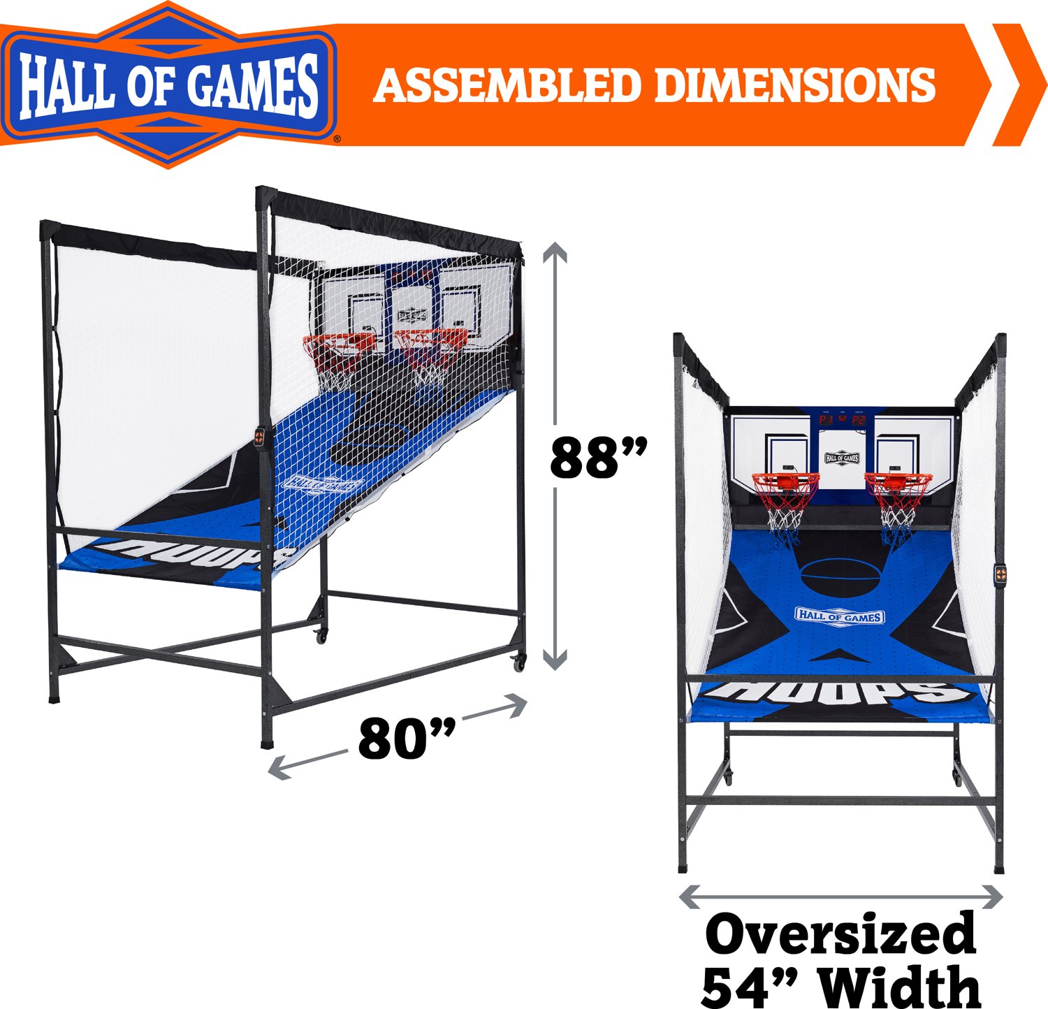 Hall of Games Indoor Steel Frame Arcade Basketball Game                                                                          - view number 2