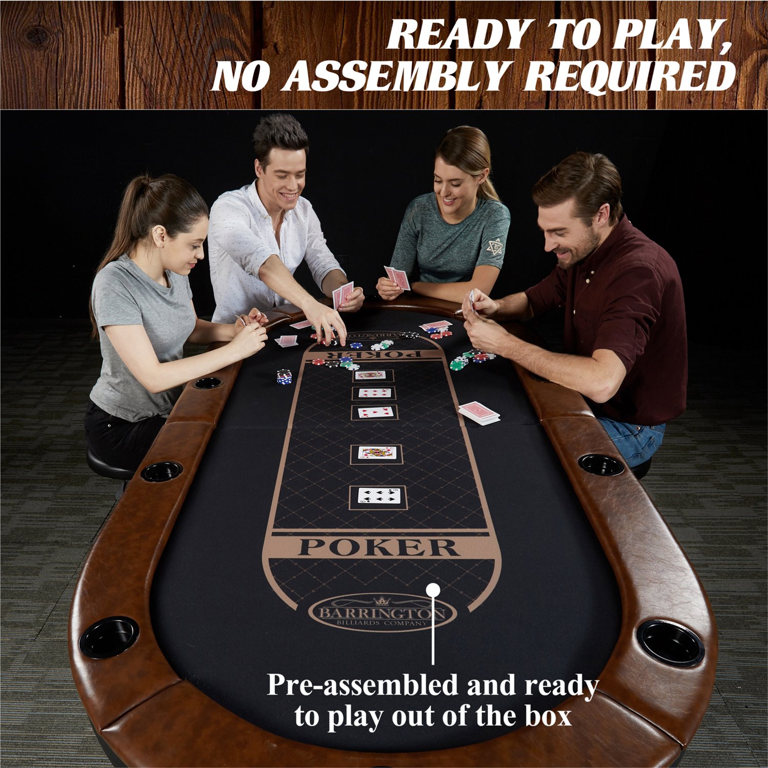 Barrington Charleston 84 in Folding Poker Table