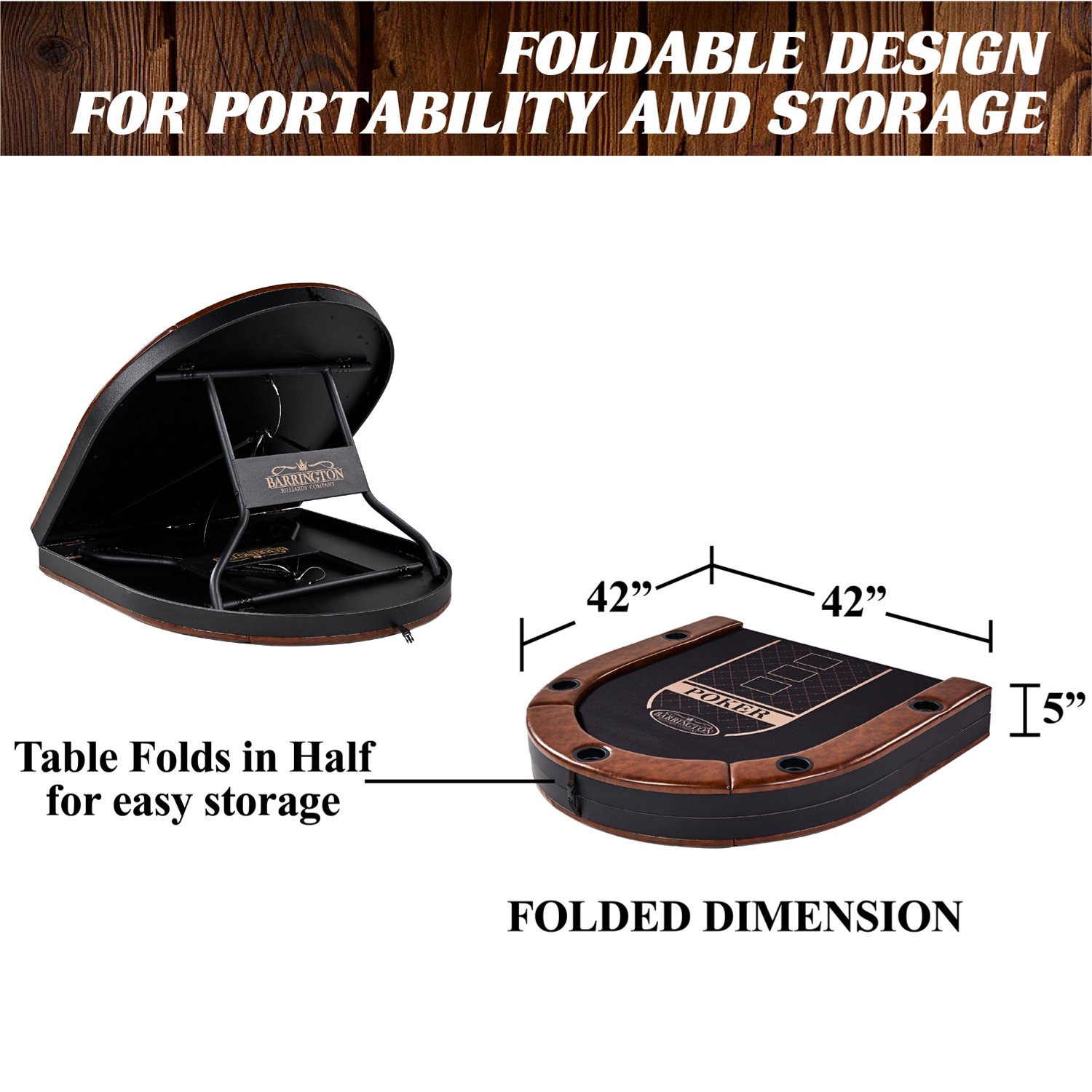 Barrington Charleston 84 in Folding Poker Table