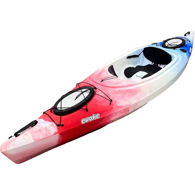 Evoke Trophy 126 10 ft 5 in Sit In Kayak Red/Blue - Canoes/Kayaks/Sm Boats at Academy Sports