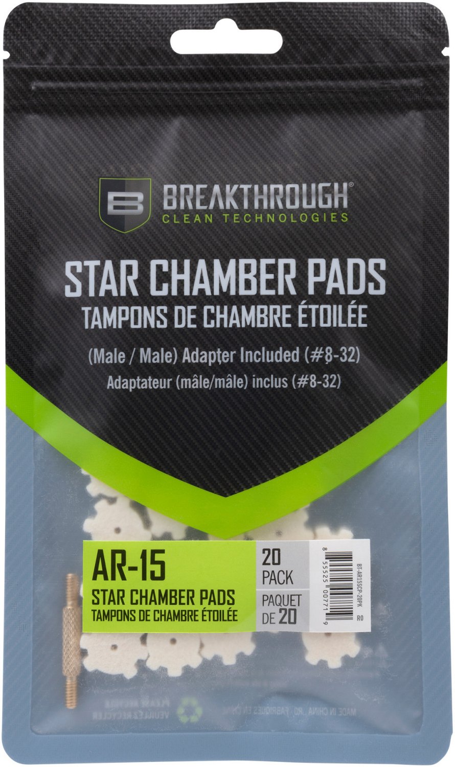 Breakthrough Clean Technologies 8-32 Threads (Male/Male) AR-15 Chamber Star Pads 20-Pack - view number 2