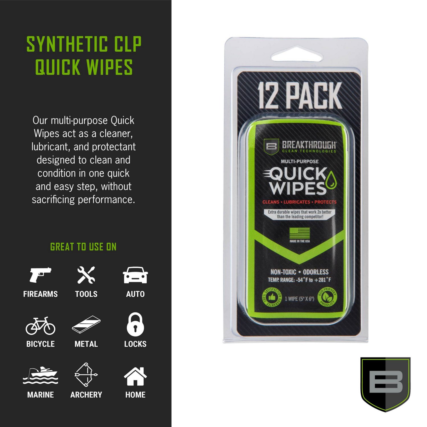 Breakthrough Clean Technologies 5 in x 6 in Multi-Purpose CLP Quick Wipes 12-Pack - view number 4