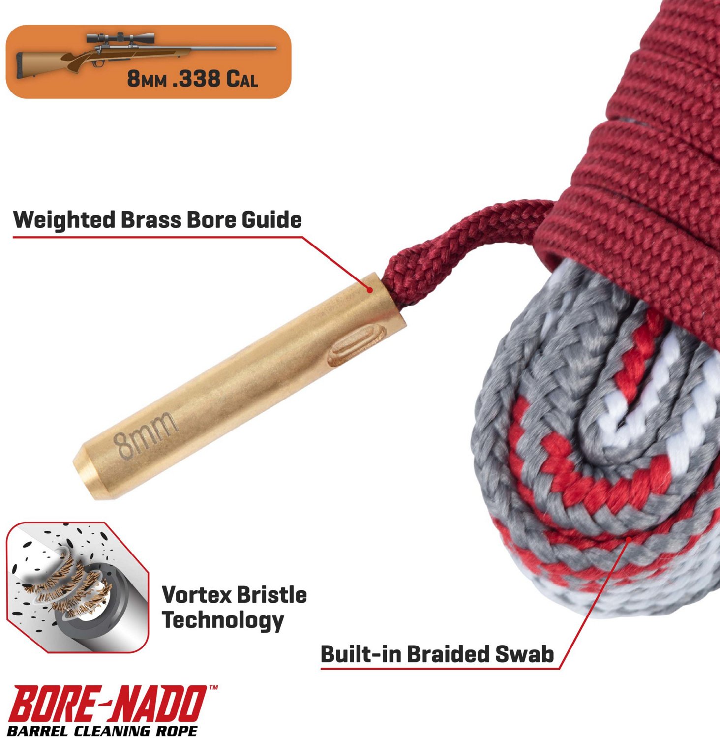 Allen Company Bore-Nado 8mm and .338 Caliber Rifle Barrel Cleaning Rope                                                          - view number 2