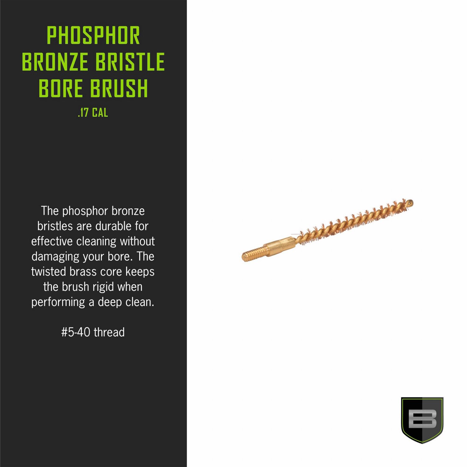 Breakthrough Clean Technologies .17 Caliber Phosphorous Bronze Bristle Bore Brush                                                - view number 3