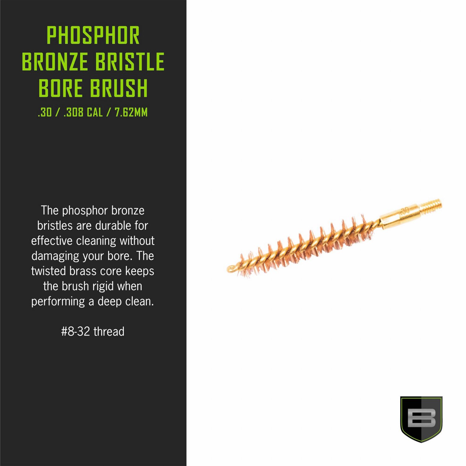 Breakthrough Clean Technologies .30/.308 Caliber and 7.62mm Phosphorus Bronze Bristle Bore Brush                                 - view number 3