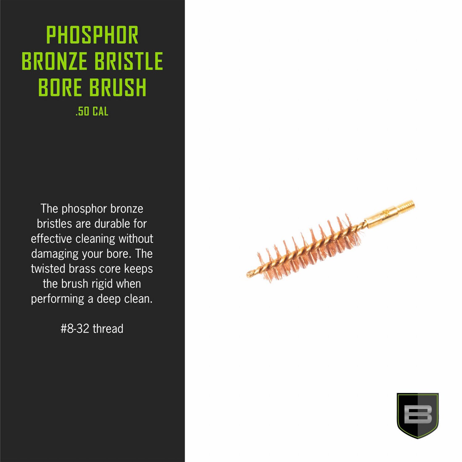 Breakthrough Clean Technologies .50 Caliber Phosphorus Bronze Bristle Bore Brush - view number 3