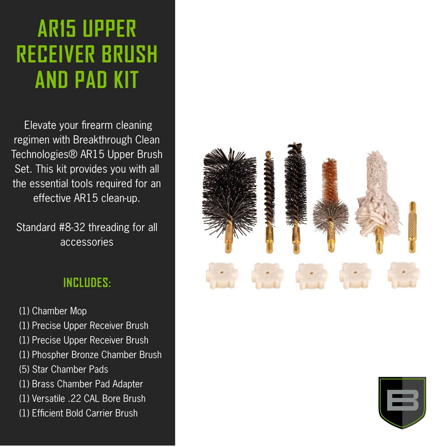 Breakthrough Clean Technologies AR-15 Upper Brush Set with Chamber Pads - view number 3