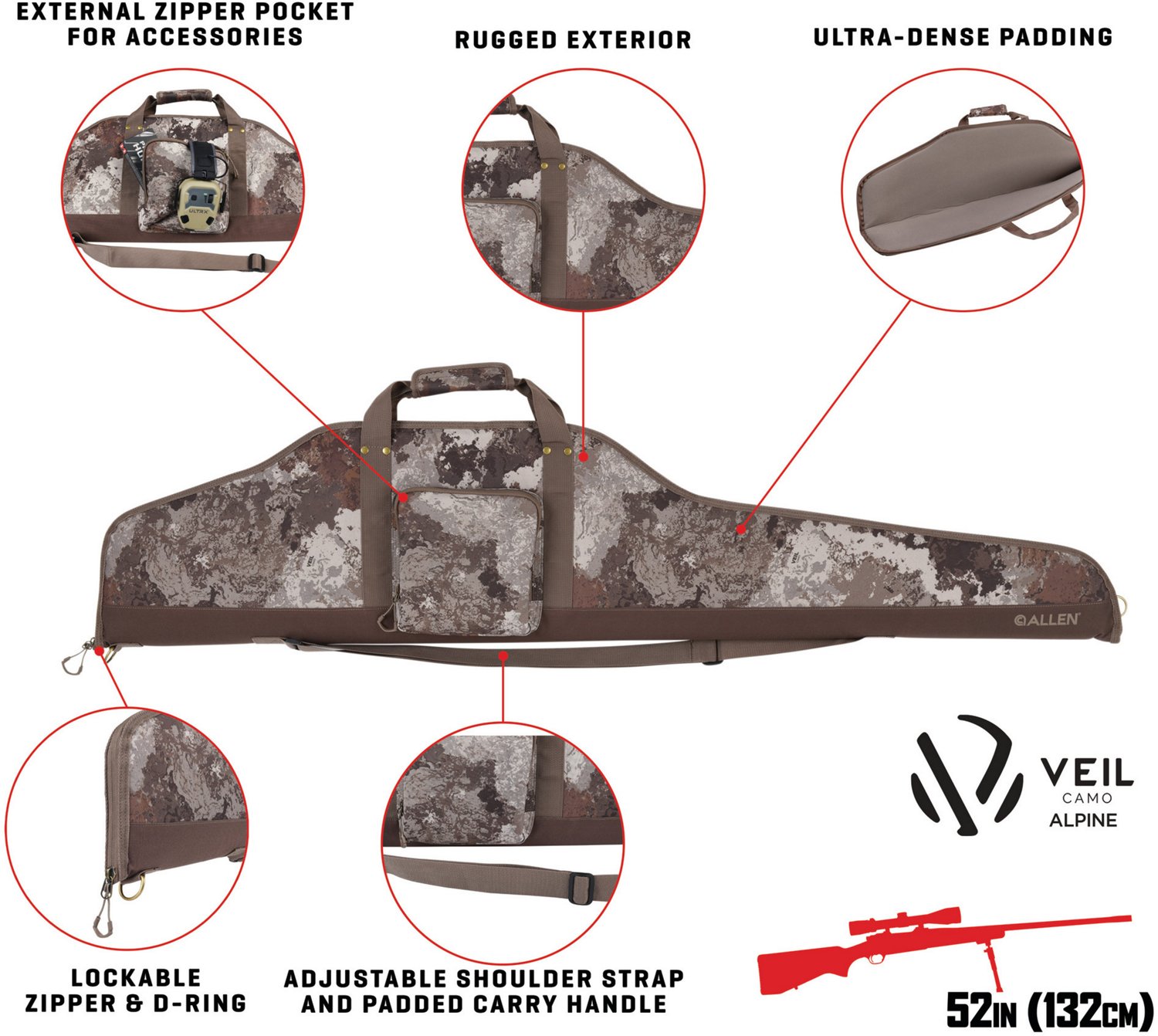 Allen Company Bedrock Long 52 in Rifle Case - view number 3