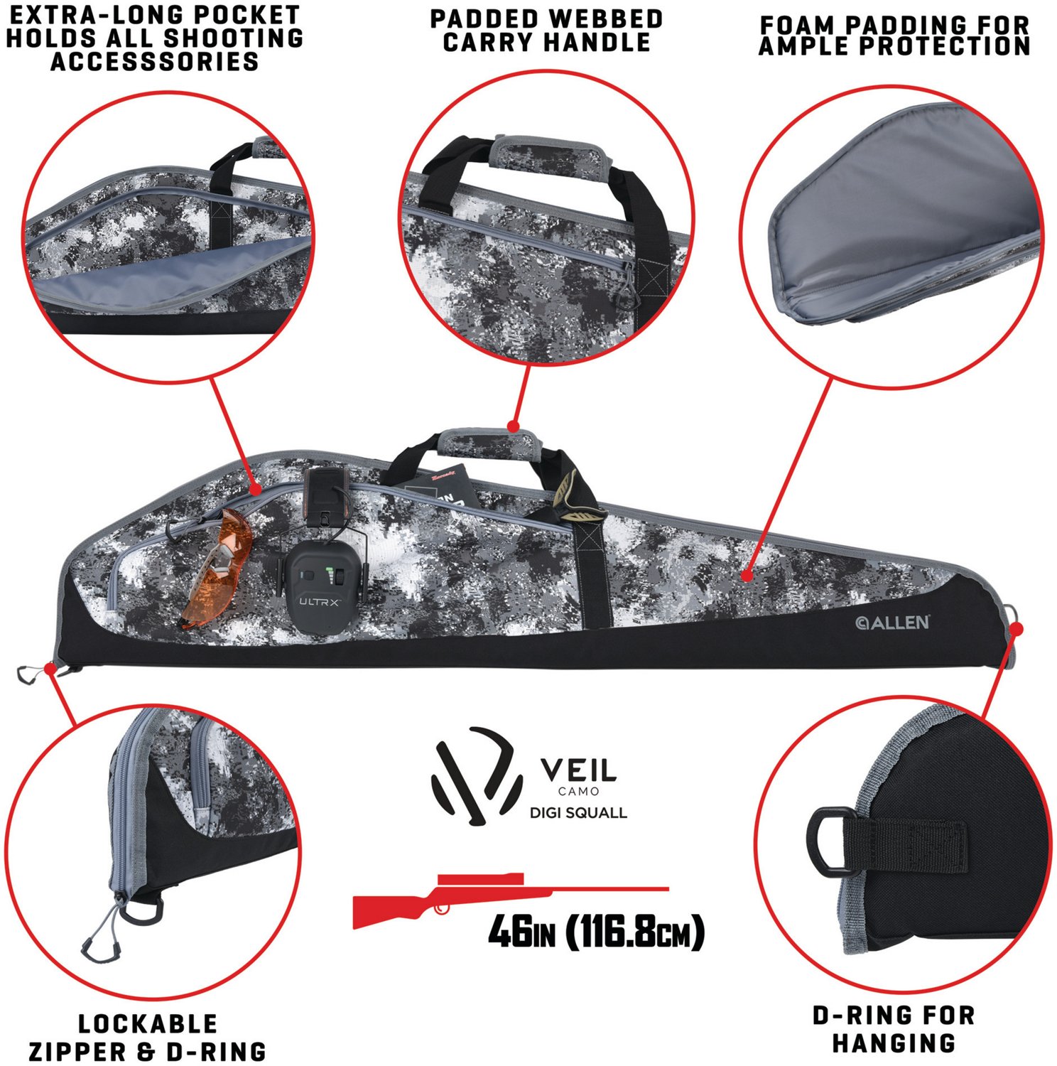 Allen Company Rangely 46 in Veil Digi Squall Rifle Case - view number 3