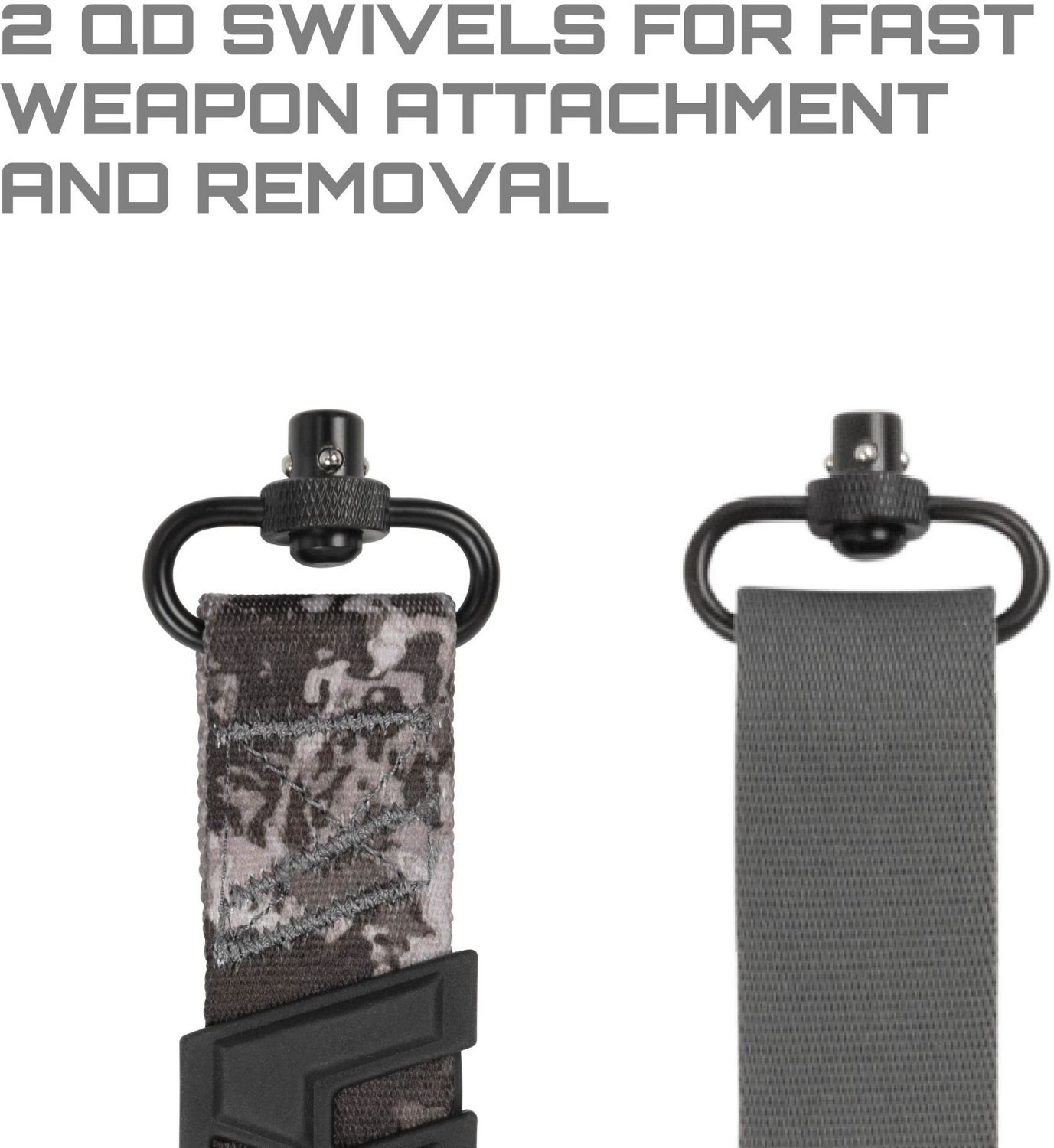 Allen Company Veil Tac Gray Trak Traction Web Rifle Sling with Quick Detach Swivels - view number 4