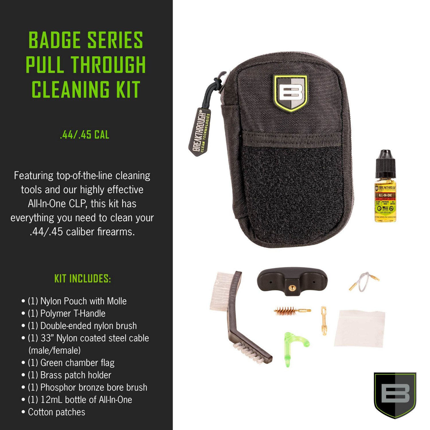Breakthrough Clean Technologies Badge Series Pull-Through Cleaning Kit with Molle Pouch                                          - view number 3
