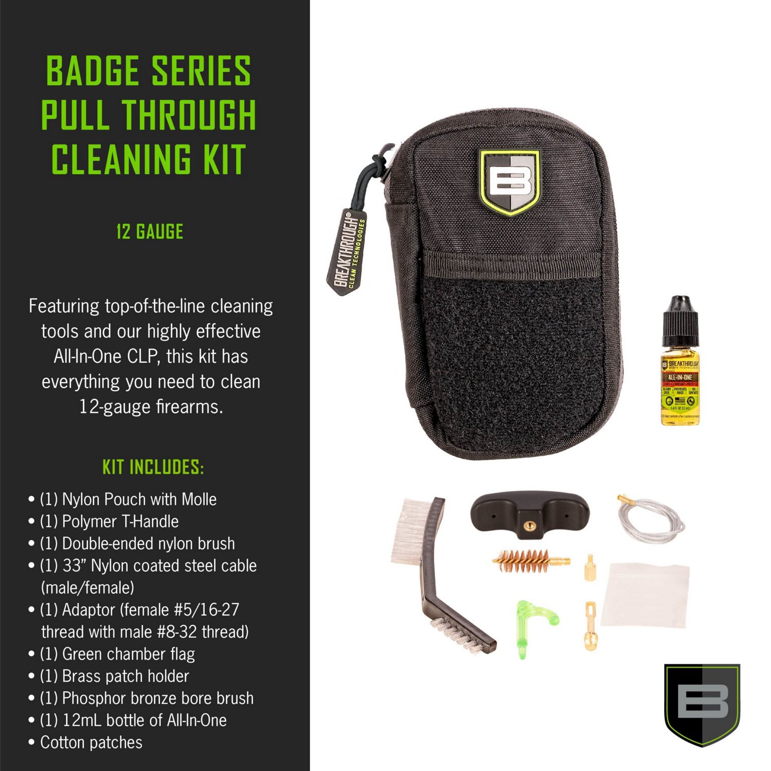 Breakthrough Clean Technologies Badge Series Pull-Through Cleaning Kit with Molle Pouch                                          - view number 3