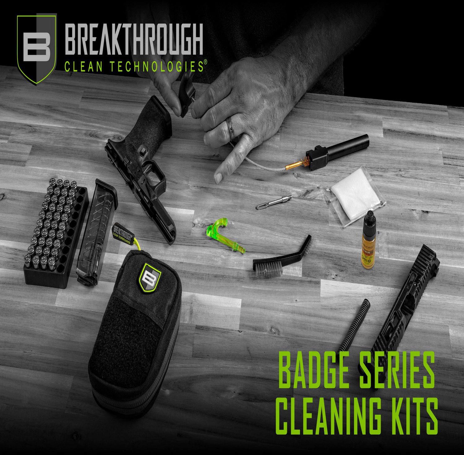 Breakthrough Clean Technologies Badge Series Pull-Through Cleaning Kit with Molle Pouch