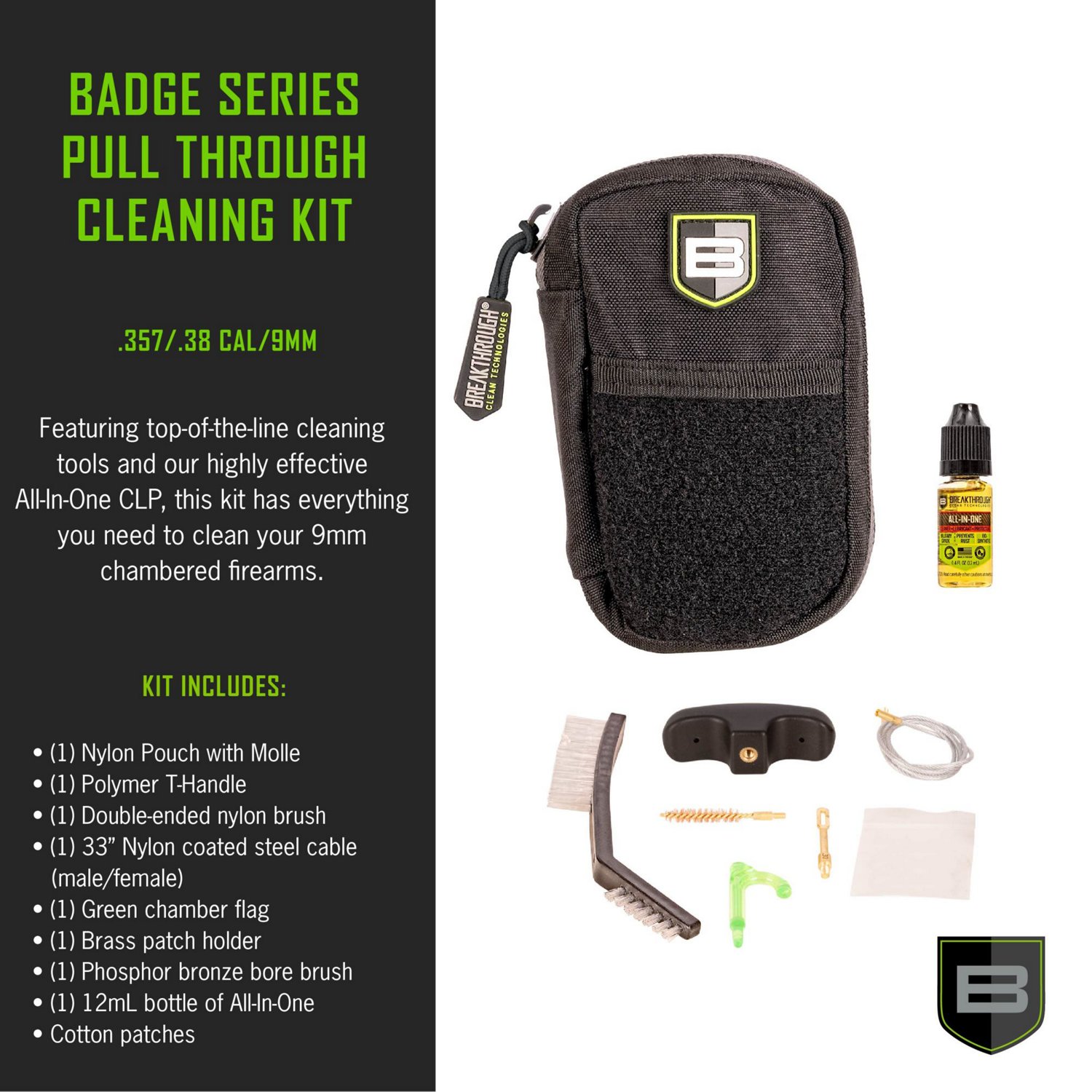 Breakthrough Clean Technologies Badge Series Pull-Through Cleaning Kit with Molle Pouch                                          - view number 3