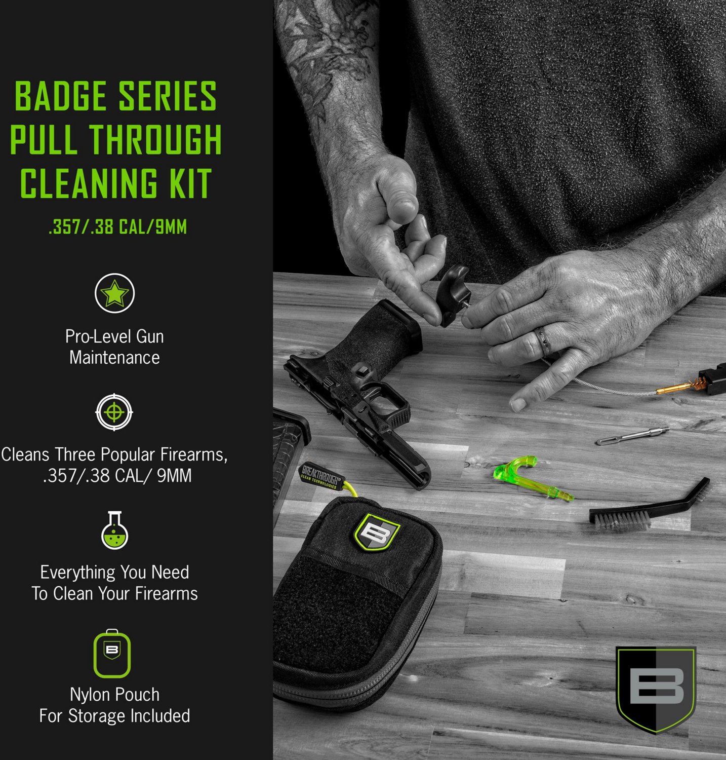 Breakthrough Clean Technologies Badge Series Pull-Through Cleaning Kit with Molle Pouch                                          - view number 4