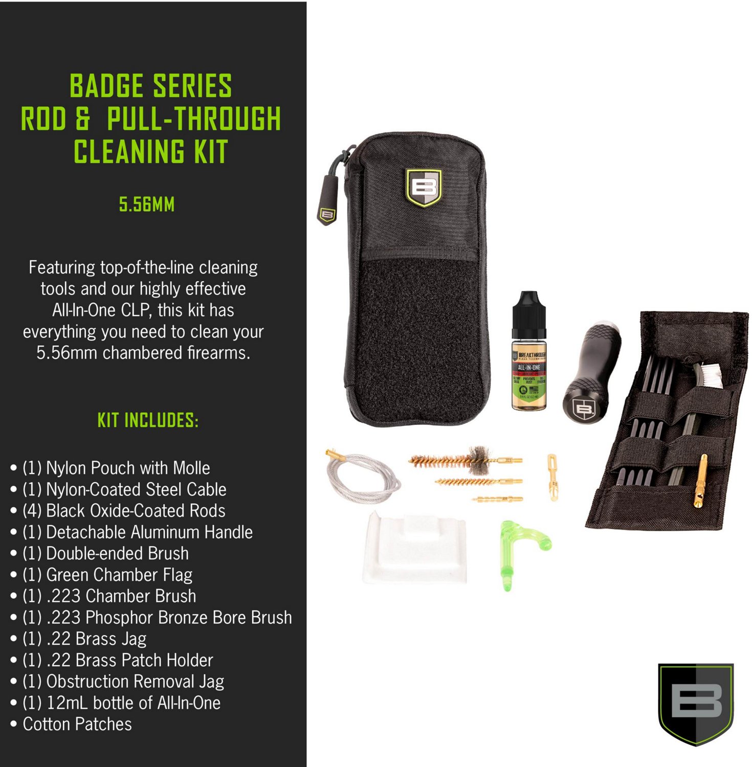 Breakthrough Clean Technologies Badge Series Rod and Pull-Through Cleaning Kit with Molle Pouch - view number 3