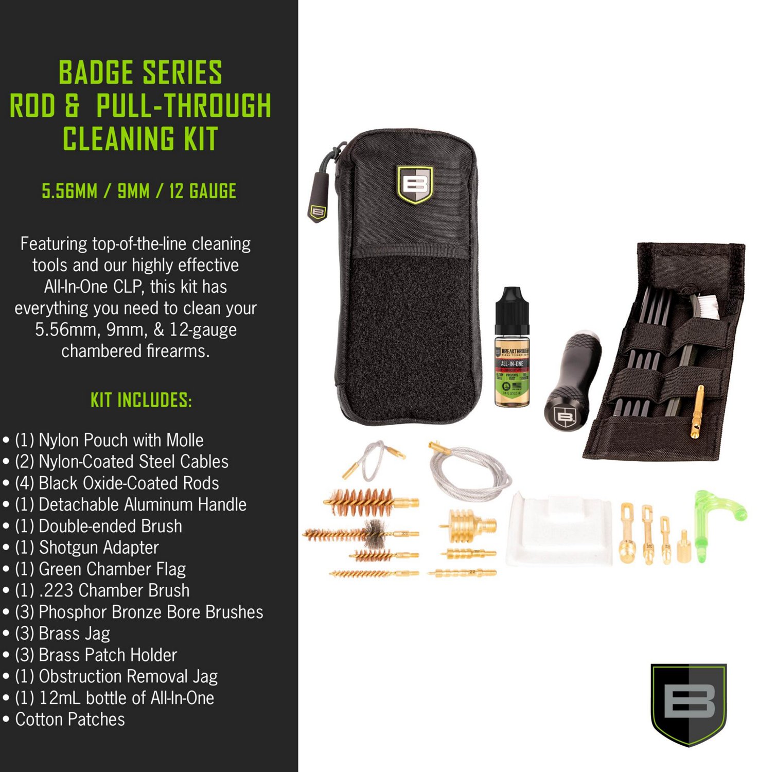 Breakthrough Clean Technologies Badge Series Rod and Pull-Through Cleaning Kit