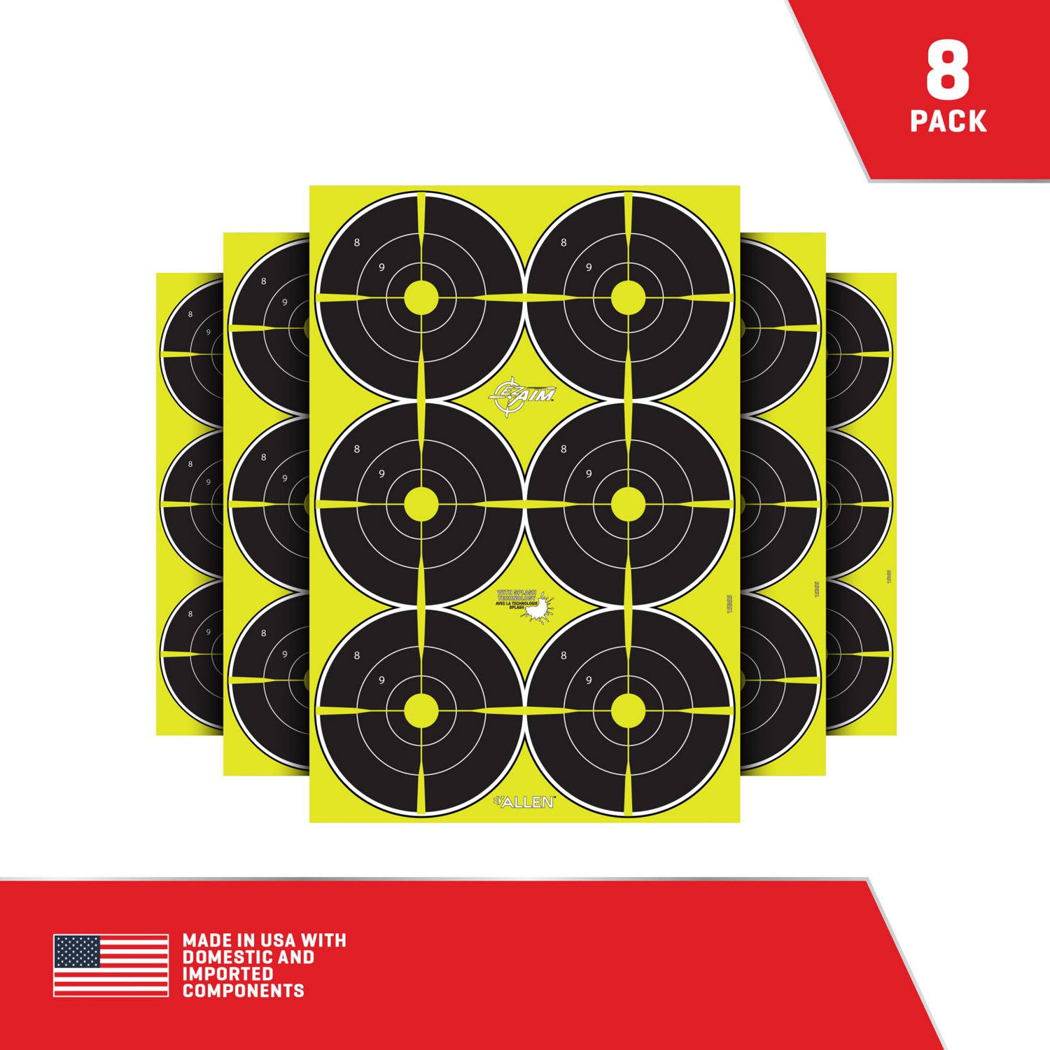 Allen Company EZ Aim Splash 12.5 inches W x 18.25 inches H Reactive Paper Shooting Targets 8-Pack - view number 3