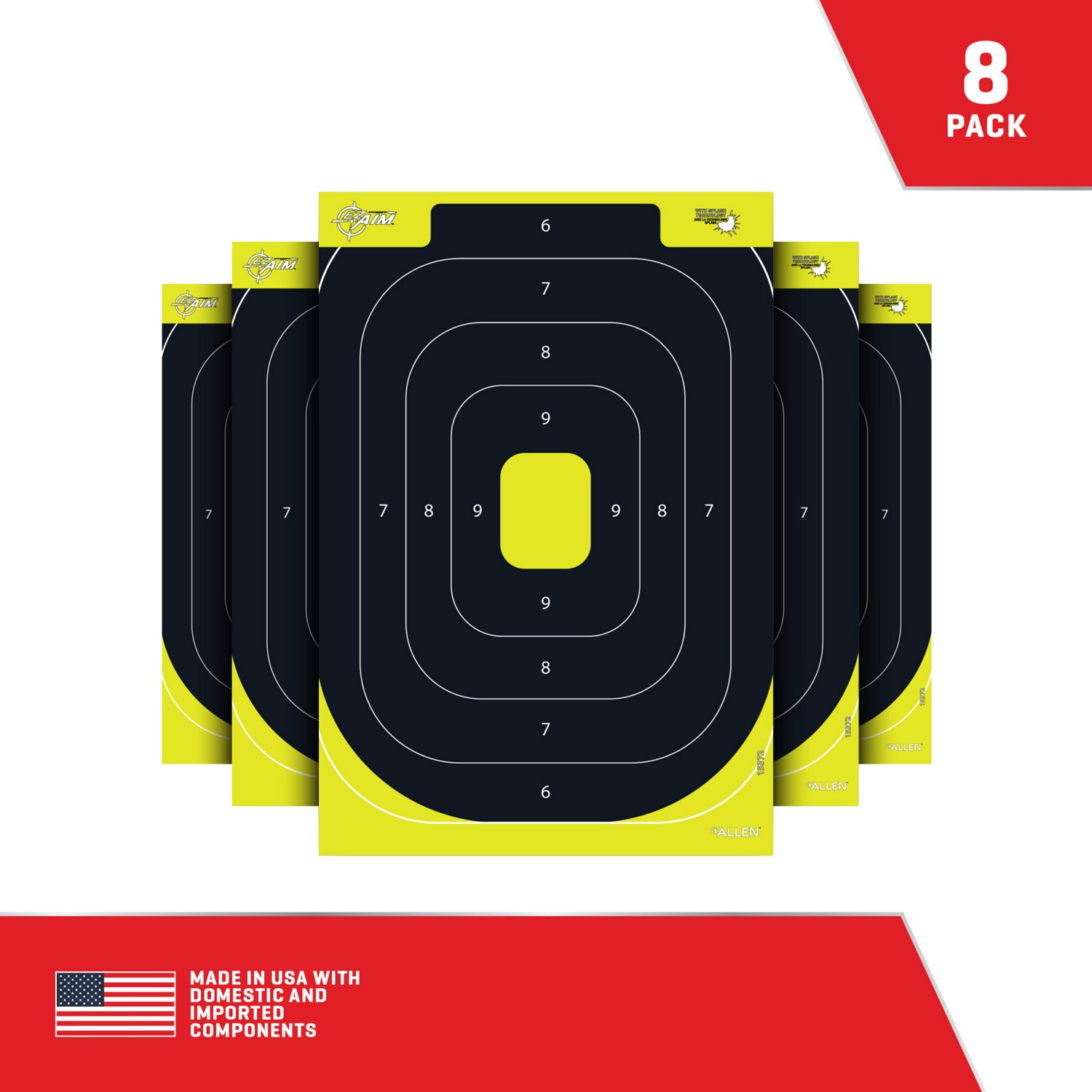 Allen Company EZ Aim Splash 12.5 in W x 18.25 in H Reactive Paper Shooting Targets 8-Pack - view number 3
