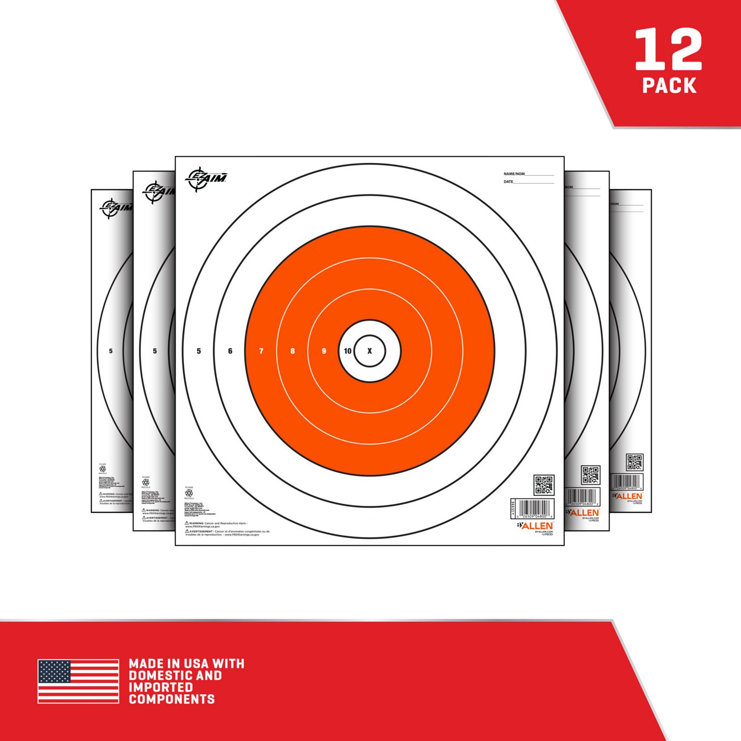 Allen Company EZ Aim 12 in Square Paper Shooting Targets 12-Pack                                                                 - view number 3