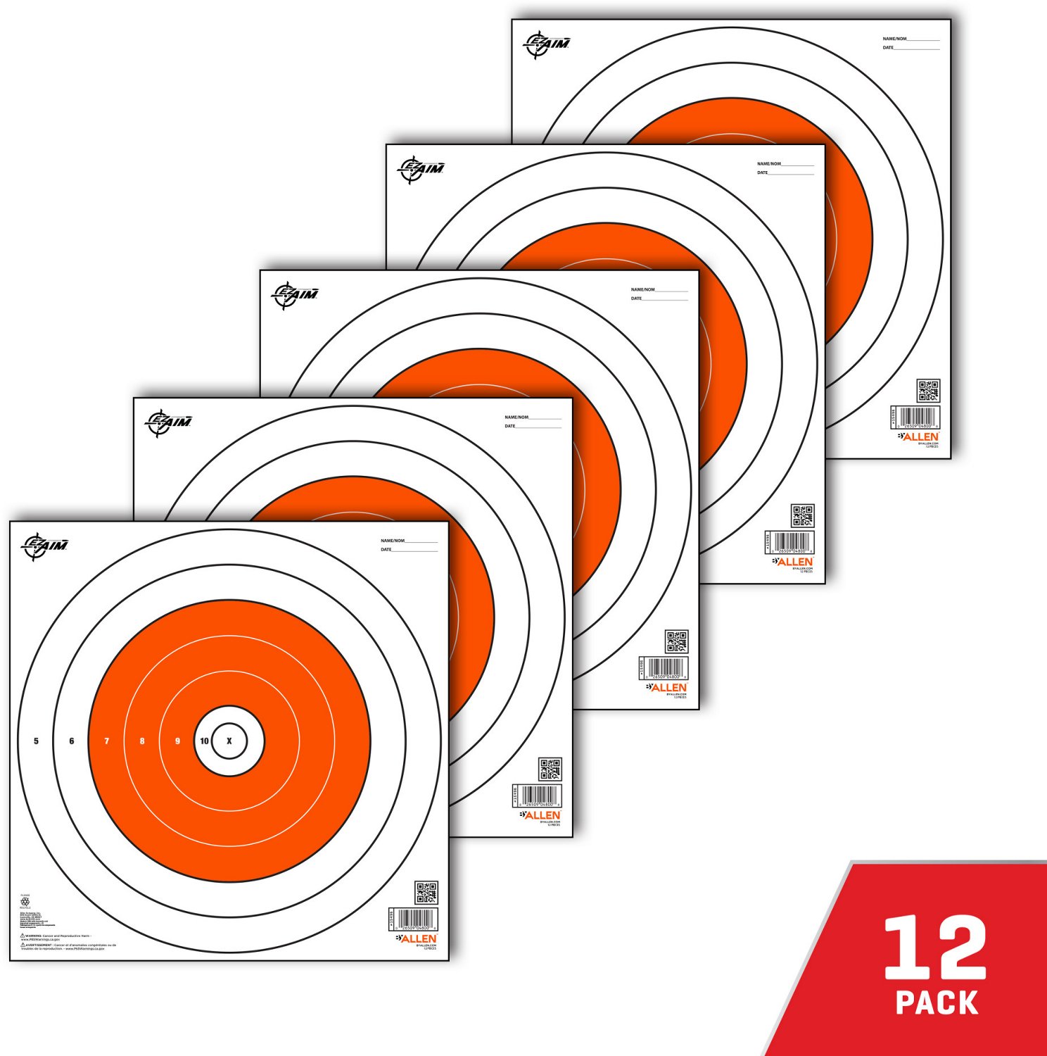 Allen Company EZ Aim 12 in Square Paper Shooting Targets 12-Pack                                                                 - view number 5