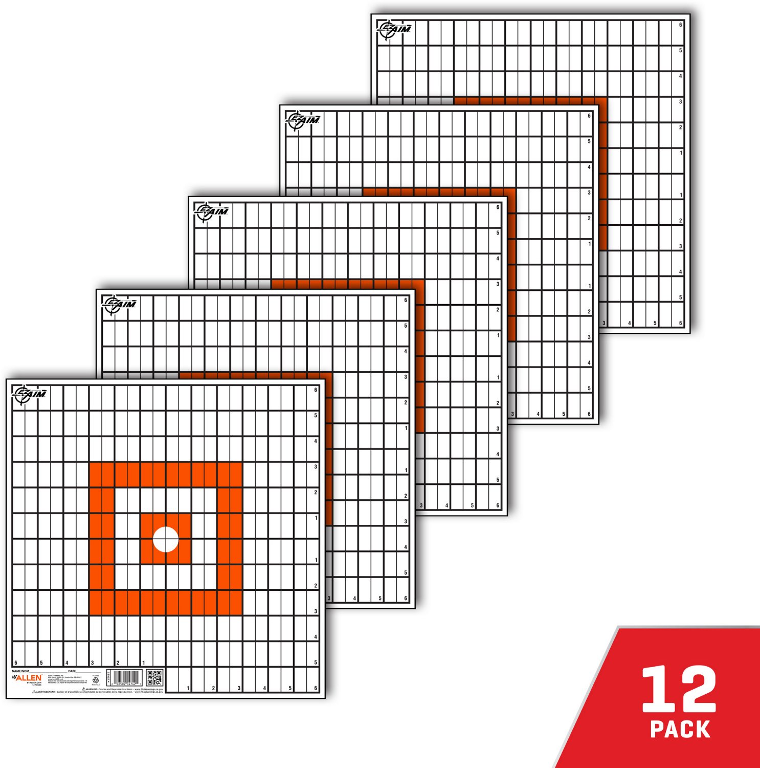 Allen Company EZ Aim 12 in Square Paper Shooting Targets with Sight-in Grids 12-Pack - view number 2