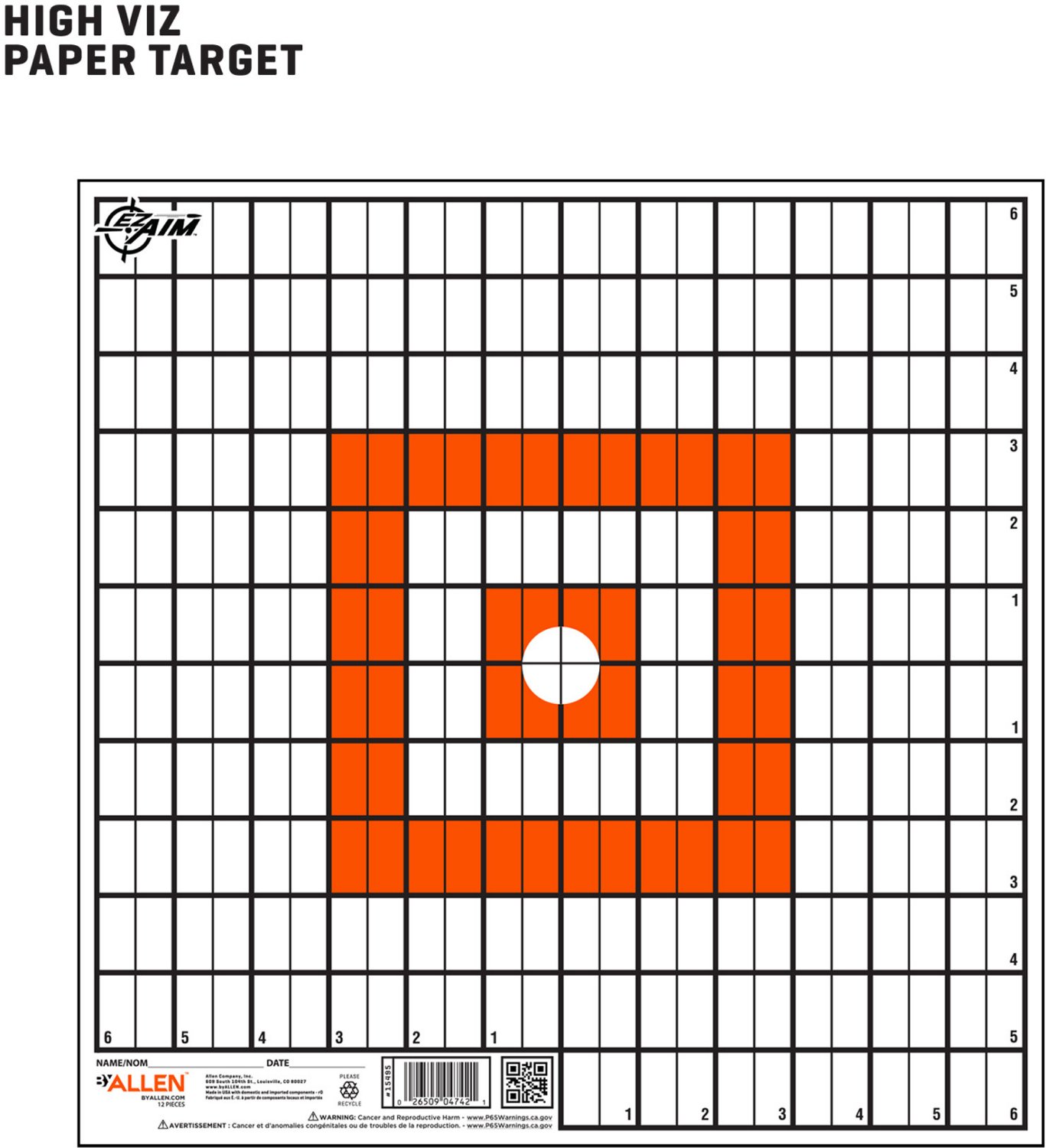 Allen Company EZ Aim 12 in Square Paper Shooting Targets with Sight-in Grids 12-Pack - view number 4