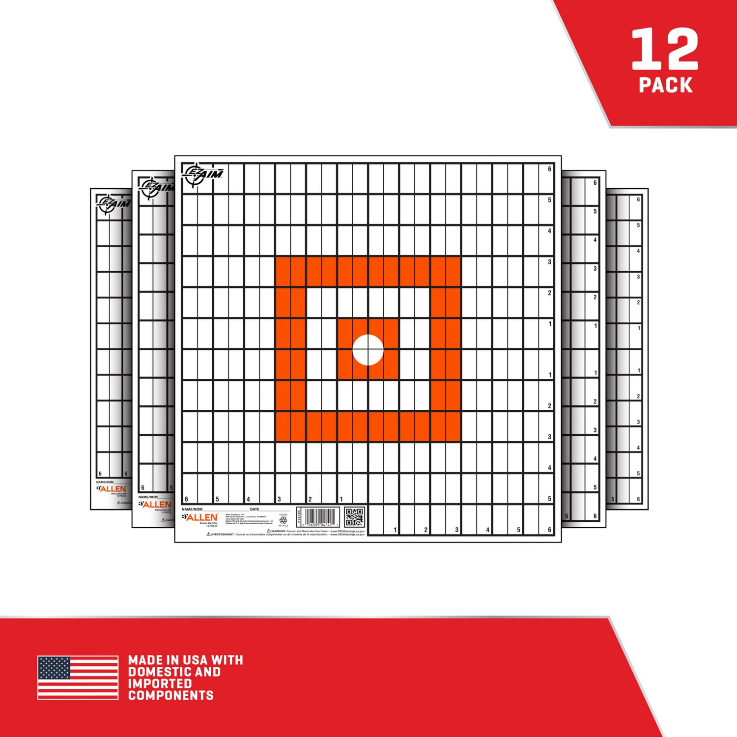 Allen Company EZ Aim 12 in Square Paper Shooting Targets with Sight-in Grids 12-Pack - view number 5