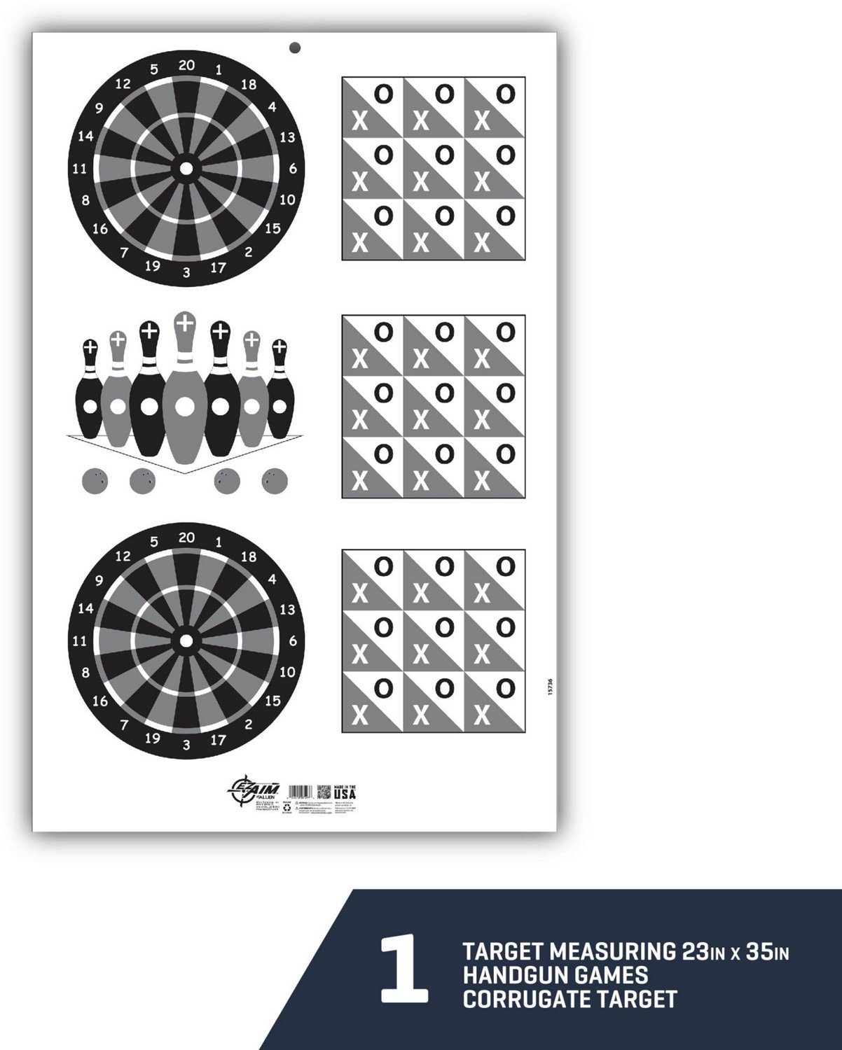 Allen Company EZ Aim Handgun Games Shooting Target and Backer - view number 3