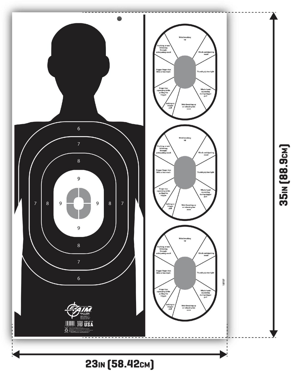 Allen Company EZ Aim Handgun Trainer Shooting Target and Backer  - view number 2