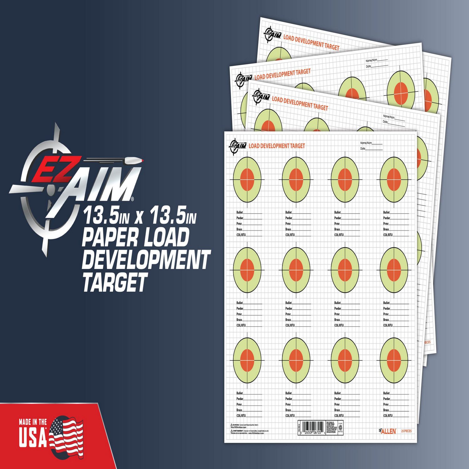 Allen Company EZ Load 13.5 in Square Load Development Paper Shooting Targets 25-Pack                                             - view number 8